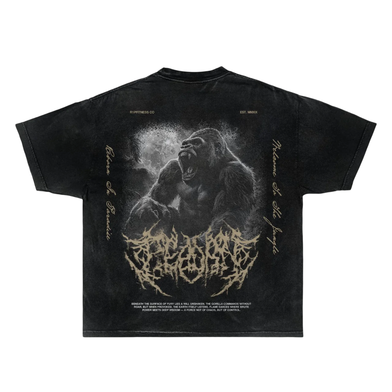 Gorilla: Iron Will — Vintage Wash Oversized Tee | R1PFITNESS — R1P